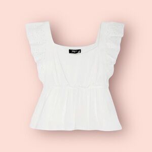 NWT Aqua (Bloomingdales Exclusive) Girls White Eyelet Tank Top Summer Vacation‎